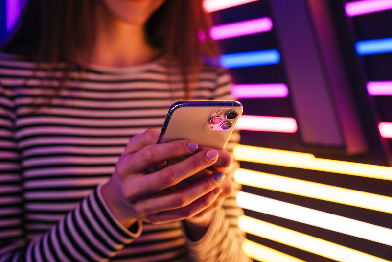 young brunette woman in striped long sleeve using 2025 02 15 20 38 28 utc 1